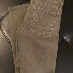 Seven Olive green washed skinny jean